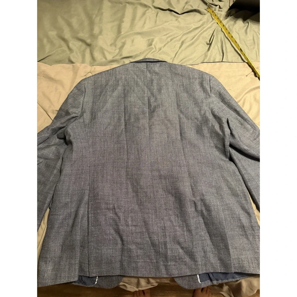 Joseph Abboud Sport Coat Mens 44R Tailored Fit  Gray Linen/ Wool Two Button